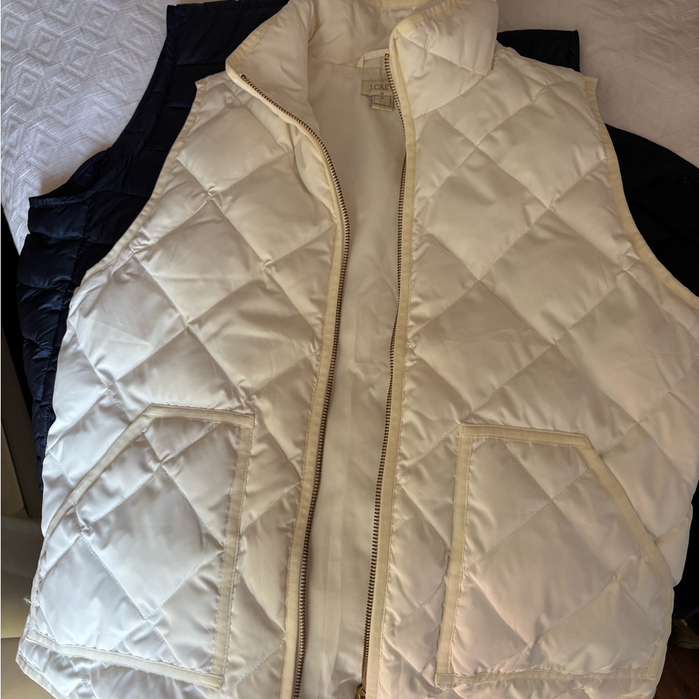 J. Crew Ivory Quilted Vest